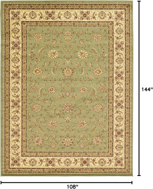 Rugs.com Aditi Collection Rug – 9' x 12' Green Low Rug Perfect for Living Rooms, Large Dining Rooms, Open Floorplans