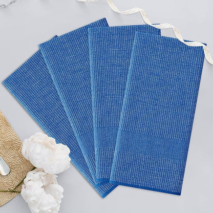 Homaxy Premium Kitchen Towels(18”x 28”, 6 Pack), Large Cotton Kitchen Hand Towels, Flat and Terry Dish Towels, 380 GSM Highly Absorbent Tea Towel Set with Hanging Loop, Blueberry