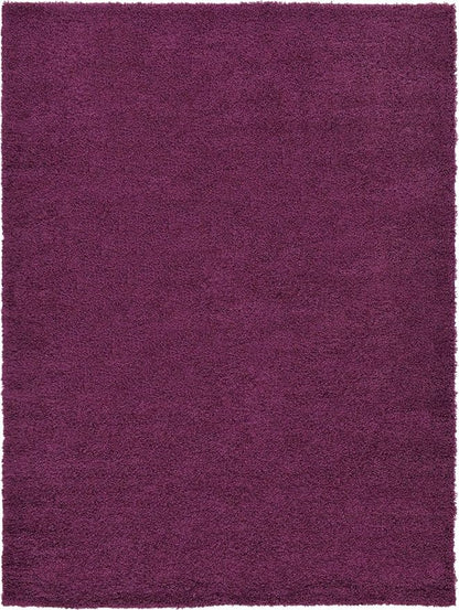 Unique Loom Solid Shag Collection Area Rug (8'x 11' Rectangle, Eggplant Purple)