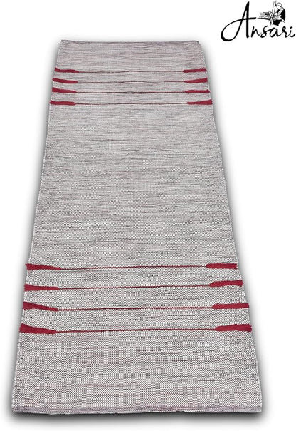 Craftyansari Handwoven Cotton Yoga Mat, Natural, 72 x 24 Inches, Fair Trade, Soft Absorbent Surface for Exercise, Workout, Meditation