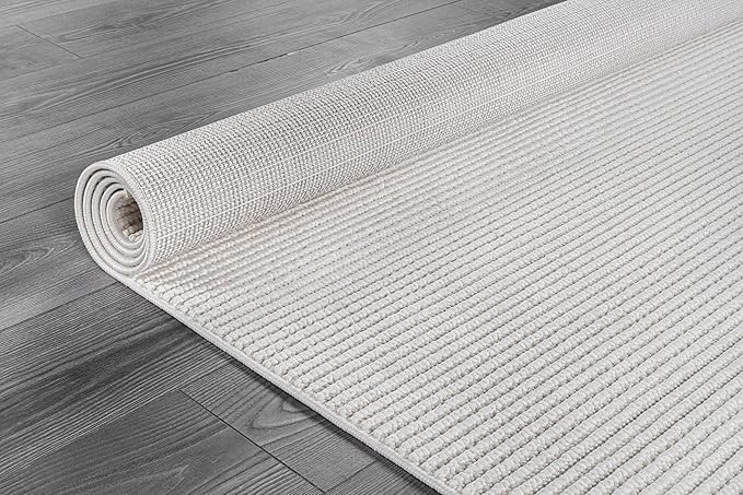 Beverly Rug Micro Loop Large Area Rug White 10x14 Modern Luxury Trellis Geometric Durable Indoor Area Rugs for Living Dining Room Office Stain Resistant Non Shedding Casual Indoor Carpet White 10x14