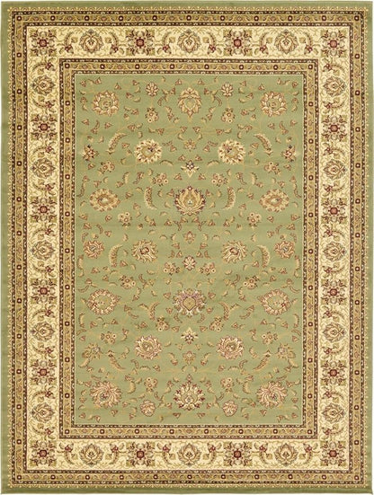 Rugs.com Aditi Collection Rug – 9' x 12' Green Low Rug Perfect for Living Rooms, Large Dining Rooms, Open Floorplans