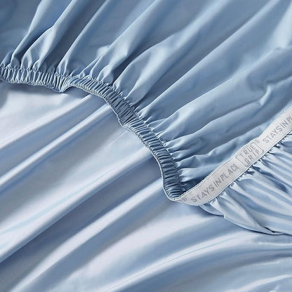 Linen Closet Luxury Cotton 1200 Thread Count Hotel Luxury 4-Piece Sheet Set, Queen, Blue