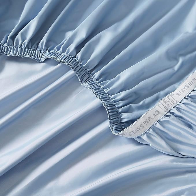 Linen Closet Luxury Cotton 1200 Thread Count Hotel Luxury 4-Piece Sheet Set, Full, Blue