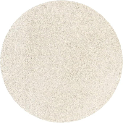 Unique Loom Solid Shag Collection Area Rug (10' 2" Round, Snow White)