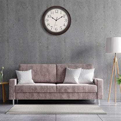Lumuasky Retro Wall Clocks Battery Operated Silent Non-Ticking 12 Inch Classic Vintage Wall Clock Retro Rustic Style Decorative for Living Room Kitchen (Bronze)