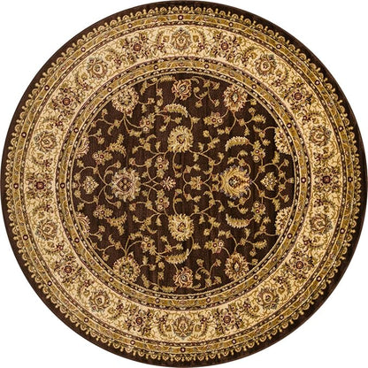 Rugs.com Aditi Collection Rug – 7' 10 Round Brown Low Rug Perfect for Kitchens, Dining Rooms