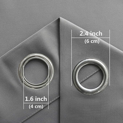 DWCN Grey Blackout Curtains for Living Room, Thermal Curtain W52 x L54 Inch Length, Room Darkening Bedroom Drapes, 2 Panels
