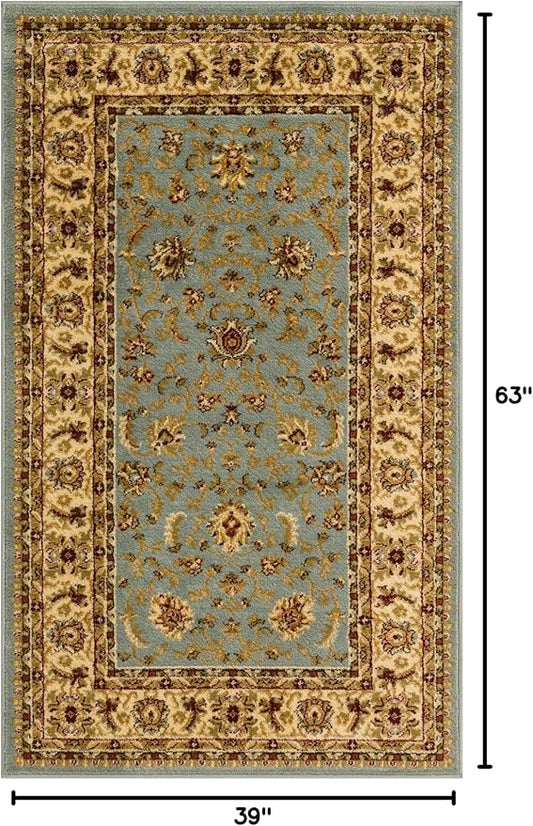 Rugs.com Aditi Collection Rug – 3' 3 x 5' 3 Light Blue Low Rug Perfect for Living Rooms, Large Dining Rooms, Open Floorplans