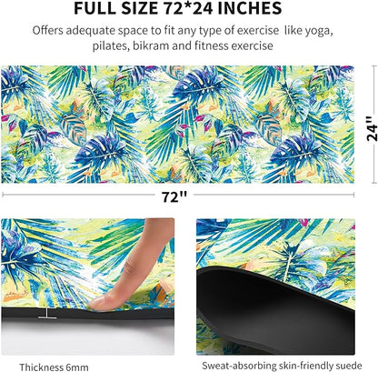 nuveti Yoga Mat Print Extra Thick TPE Non Slip Fitness Exercise Mat with Carrying Bag,72"x24" Extra Thick 6MM Exercise & Workout Mat for Yoga, Pilates Fitness and Floor Exercises