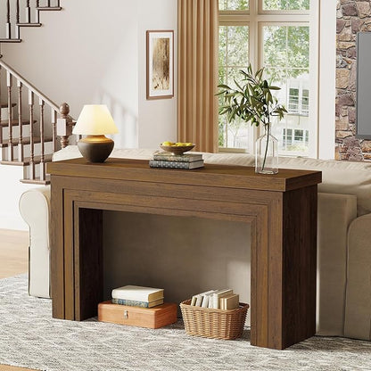 Huuger 54 Inch Entryway Table, Retangular Console Table with Storage, Farmhouse Sofa Table Behind The Couch, Long for Entrance, Hallway, Foyer, Living Room, Retro
