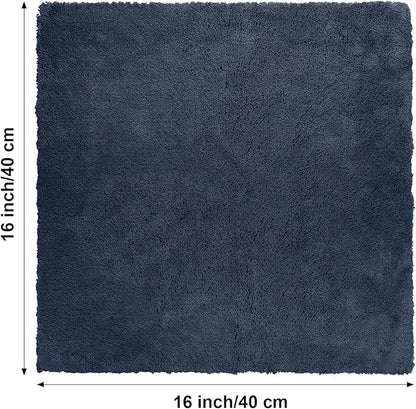 Shimeyao 30 Pcs 16 x 16 Inch Edgeless Microfiber Plush Towels for Cars Detailing Drying Wash Polishing Absorbent Cleaning Cloths, 500 GSM(16 x 16 Inch, Navy Blue, Gray, Black, 30 Pcs)