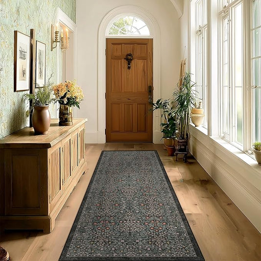 Hallway Runner 2.6x8 Area Rugs Washable Green Hallway Rug