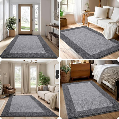 Washable Area Rug 34" x 60", Non Slip Kitchen Rug for Floor, Absorbent Entrance Runner Rug for Bedroom, Living Room, (Roll Packing)
