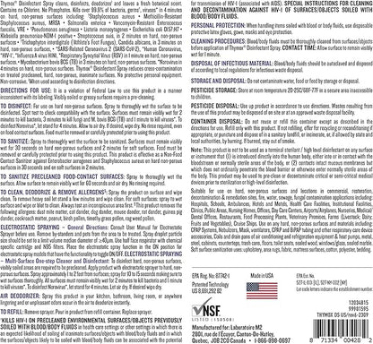 Botanical Disinfectant Spray 32 oz - All Natural Multipurpose Cleaner, Pet Friendly, Hospital Grade Disinfectant, Kitchens, Pet Hospitals, Vet Clinics, Restoration, Lemongrass Fragrance