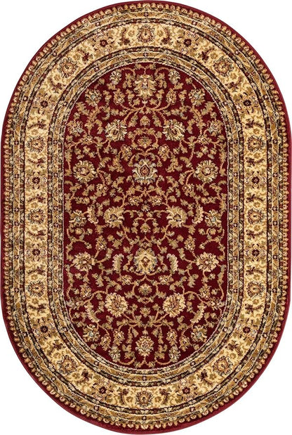 Rugs.com Aditi Collection Rug – 4' x 6' Oval Red Low Rug Perfect for Living Rooms, Large Dining Rooms, Open Floorplans