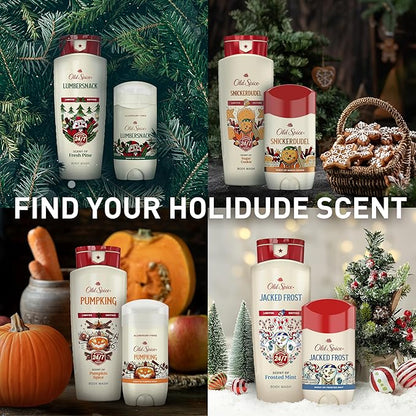 Old Spice Aluminum Free Deodorant for Men, Holidudes Limited Edition, 24/7 Holiday Freshness, Odor Protection, Stocking Stuffer, Lumbersnack with Fresh Pine Scent, 3.0 oz
