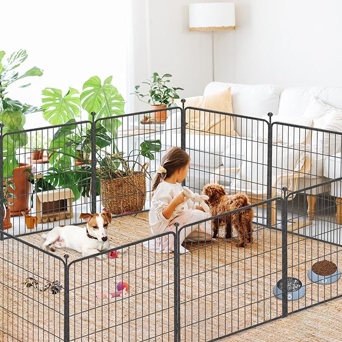 Dog Playpen 32" Height 30 Panels Portable Pet Fence Outdoor for Yard Indoor Dog Pen Outdoor for Medium/Small Animals, Large Pet Puppy Playpen Heavy Duty Pet Fence for RV Camping, Yard