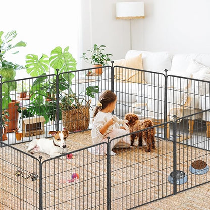 Dog Playpen 32" Height 40 Panels Portable Fence Outdoor for Yard Puppy Playpen Indoor Dog Pen Outdoor for Medium/Small Animals, Heavy Duty Pet Playpen for RV, Camping, Yard