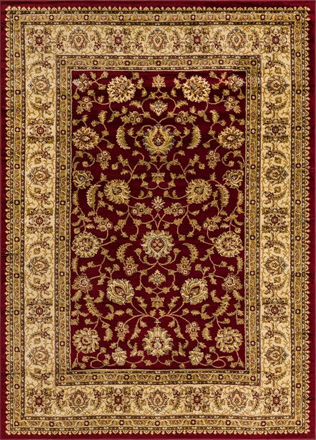 Rugs.com Aditi Collection Rug – 7' x 10' Red Low Rug Perfect for Living Rooms, Large Dining Rooms, Open Floorplans