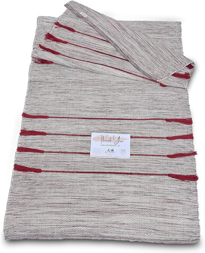 Craftyansari Handwoven Cotton Yoga Mat, Natural, 72 x 24 Inches, Fair Trade, Soft Absorbent Surface for Exercise, Workout, Meditation