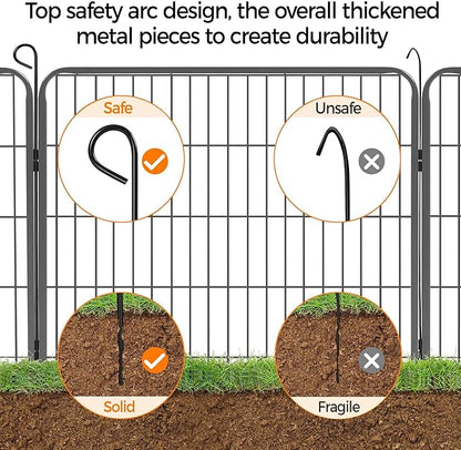 Yaheetech Dog Playpen Outdoor, 32 inch 32 Panels Dog Pen Indoor Heavy Duty Puppy Exercise Pen Metal Pet Fence for RV Camping/Yard/Garden