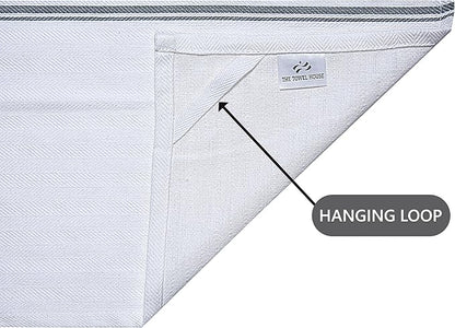 100% Cotton Herringbone Kitchen Towels, Super Absorbent, Quick-Dry Dish Towels with Hanging Loop - Soft, Lint-Free & Large 18x28 Inches - Grey,Pack of 4