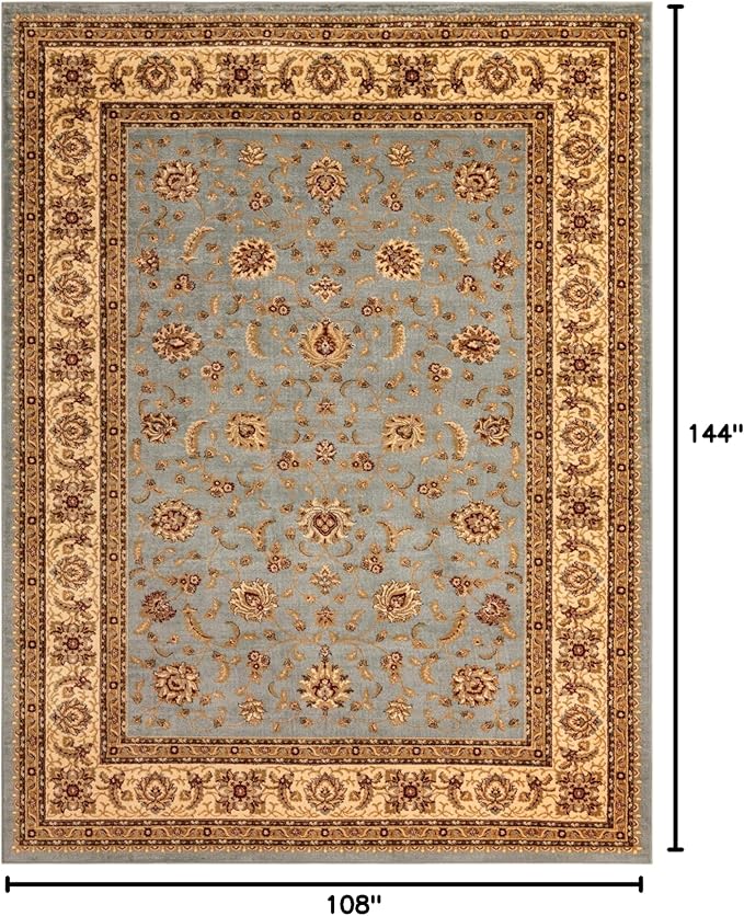 Rugs.com Aditi Collection Rug – 9' x 12' Light Blue Low Rug Perfect for Living Rooms, Large Dining Rooms, Open Floorplans