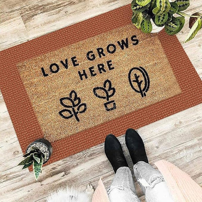 EARTHALL Woven Area Rug 2x3 Ft Washable Rugs for Entryway Braided Non Slip Throw Rugs Door Mat Indoor Outdoor Entrance Small Cotton Woven Carpet for Kitchen Foyer Front Door, Rustic Orange/Tan