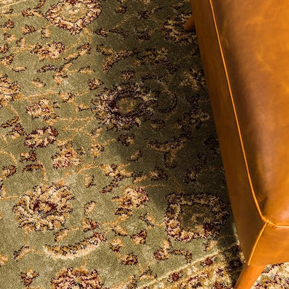 Rugs.com Aditi Collection Rug – 7' 10 x 11' Green Low Rug Perfect for Living Rooms, Large Dining Rooms, Open Floorplans