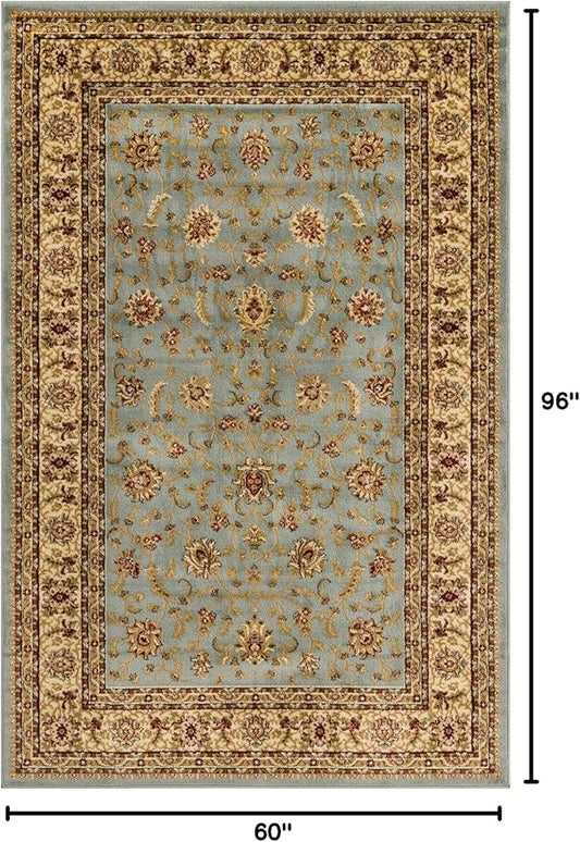 Rugs.com Aditi Collection Rug – 5' x 8' Light Blue Low Rug Perfect for Living Rooms, Large Dining Rooms, Open Floorplans