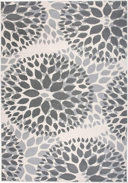 Rugshop Modern Floral Circles Design for Living Room,Bedroom,Home Office,Kitchen Non Shedding Area Rug 10' x 14' Gray