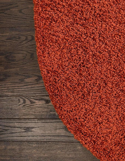 Unique Loom Solid Shag Collection Area Rug (3' 3" x 5' 3" Oval, Terracotta)