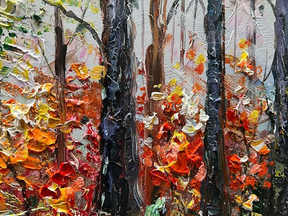 Art Forest Landscape Oil Painting Modern Abstract Art Wall Decoration 30x60 inches