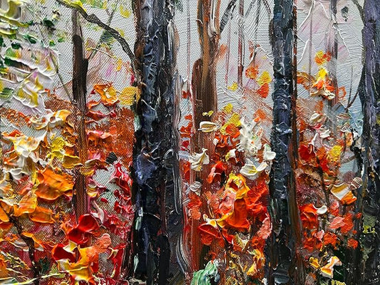 Art Forest Landscape Oil Painting Modern Abstract Art Wall Decoration 30x60 inches
