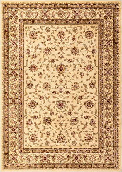 Rugs.com Aditi Collection Rug – 7' 10 x 11' Cream Low Rug Perfect for Living Rooms, Large Dining Rooms, Open Floorplans