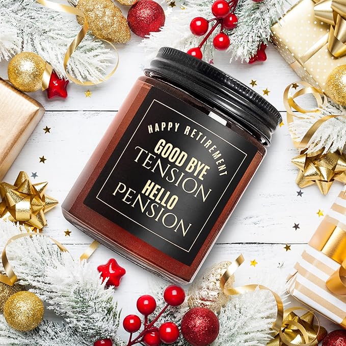 Retirement Gifts - Funny Retiring Candles - Birthday, Retired Gift for Her, Mom, Nurse, Coworker, Friends -Relaxing Candles for Women Stress Relief - Tropical Coconut Natural Soy Wax Candle
