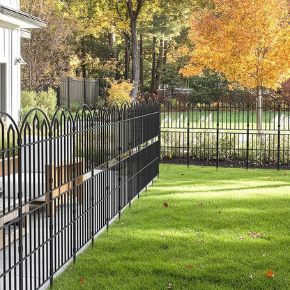 CADUKE Decorative Garden Fences and Border 15 Pack, 39in(H) x 15.75ft(L) Rustproof Wire Metal Fence for Dogs, Animal Barrier Fence Flower Edging for Yard, Patio, Outdoor, Arched