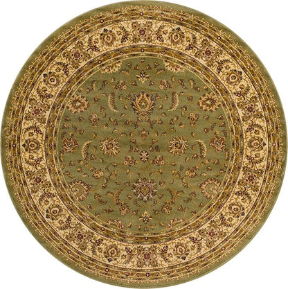 Rugs.com Aditi Collection Rug – 7' 10 Round Green Low Rug Perfect for Kitchens, Dining Rooms
