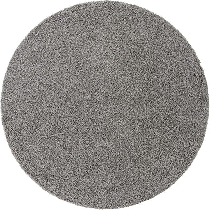 Unique Loom Solid Shag Collection Area Rug (7' 1" Round, Cloud Gray)