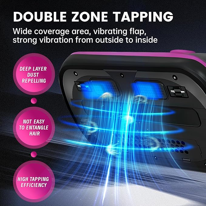 Mattress Vacuum Cleaner, Wireless Handheld Bed Vacuum Cleaner with UV-C Light, HEPA Filter and Ultrasonic Vibration, 12KPa, Suitable for Beds, Sofas, Car Seats, Carpets (Purple;)