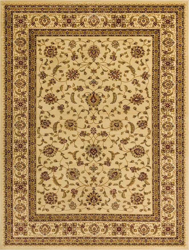 Rugs.com Aditi Collection Rug – 9' x 12' Cream Low Rug Perfect for Living Rooms, Large Dining Rooms, Open Floorplans