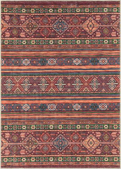 Keen Home Design 10x14 Rug - Machine Washable Area Rug with Non-Slip Backing, Ideal for Living Room, Dining Room, Bedroom - Vintage, Easy Clean, Durable, Low Pile Rug - (9'7" x 14')