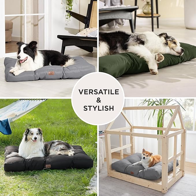 Bedsure Dog Bed Medium Size Dogs - Washable Pet Bed Mattress with Oxford Fabric, Water Resistant Flat Pet Pillow Cushion for Medium Dog Crate, 30x20x4, Grey