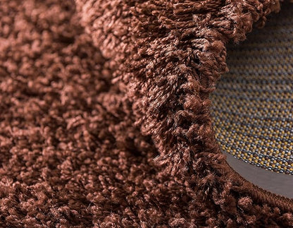 Unique Loom Solid Shag Collection Area Rug (2' 2" x 6' 5" Runner, Chocolate Brown)