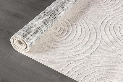 Beverly Rug Micro Loop Area Rug Light Gray 9x12 Geometric Modern Luxury Circular Durable Soft Indoor Rugs for Living Dining Room Office Stain Resistant Non Shedding Casual Indoor Carpet 9 x 12