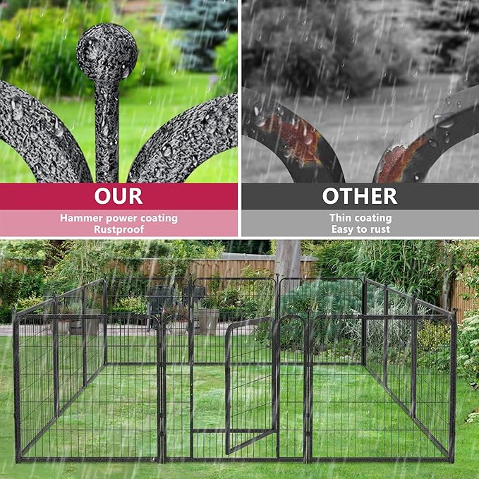 Dog Playpen 32" Height 32 Panels Portable Pet Fence Outdoor for Yard Indoor Dog Pen Outdoor for Medium/Small Animals, Large Pet Puppy Playpen Heavy Duty Pet Fence for RV Camping, Yard