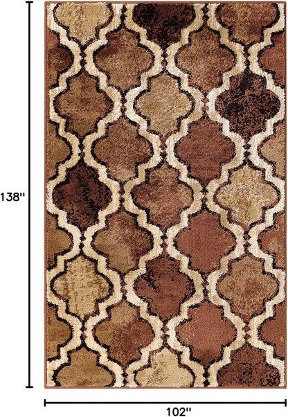 Superior Indoor Small Area Rug, Jute Backed, Perfect for Living/Dining Room, Bedroom, Office, Kitchen, Entryway, Modern Geometric Trellis Floor Decor, Viking Collection 8' 6" x 11' 6" - Brown