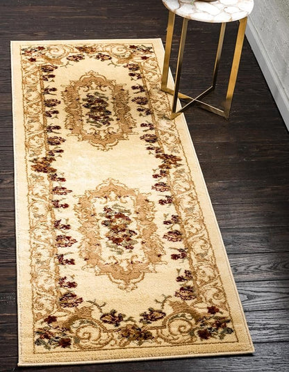 Rugs.com Chateau Collection Rug - 13 Ft Runner Cream Medium Pile Rug