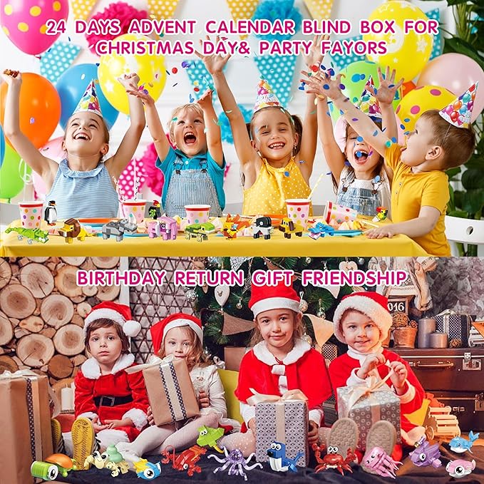 Party Favors - 24Pack Mini Building Blocks Toy for Goodie Bag,Bulk Toys Classroom Prizes,Party Bag,Pinata Stuffers,Back to School Birthday Students Gifts for Kids,Boy 6-8-12